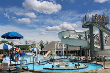 People playing at a pool
