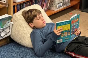 A child reading a book