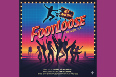 Movie poster with people dancing and jumping in the air