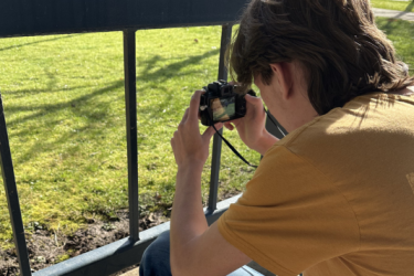 Student taking a photo