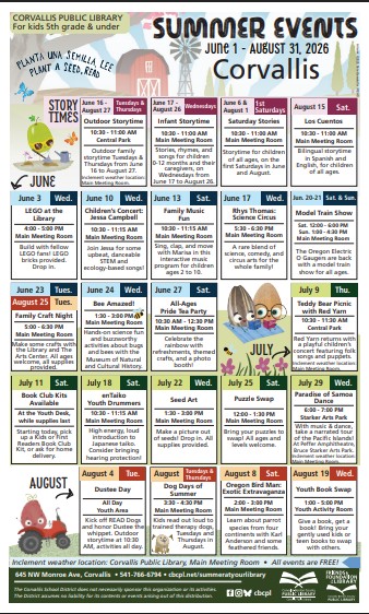 Flyer for summer readying events