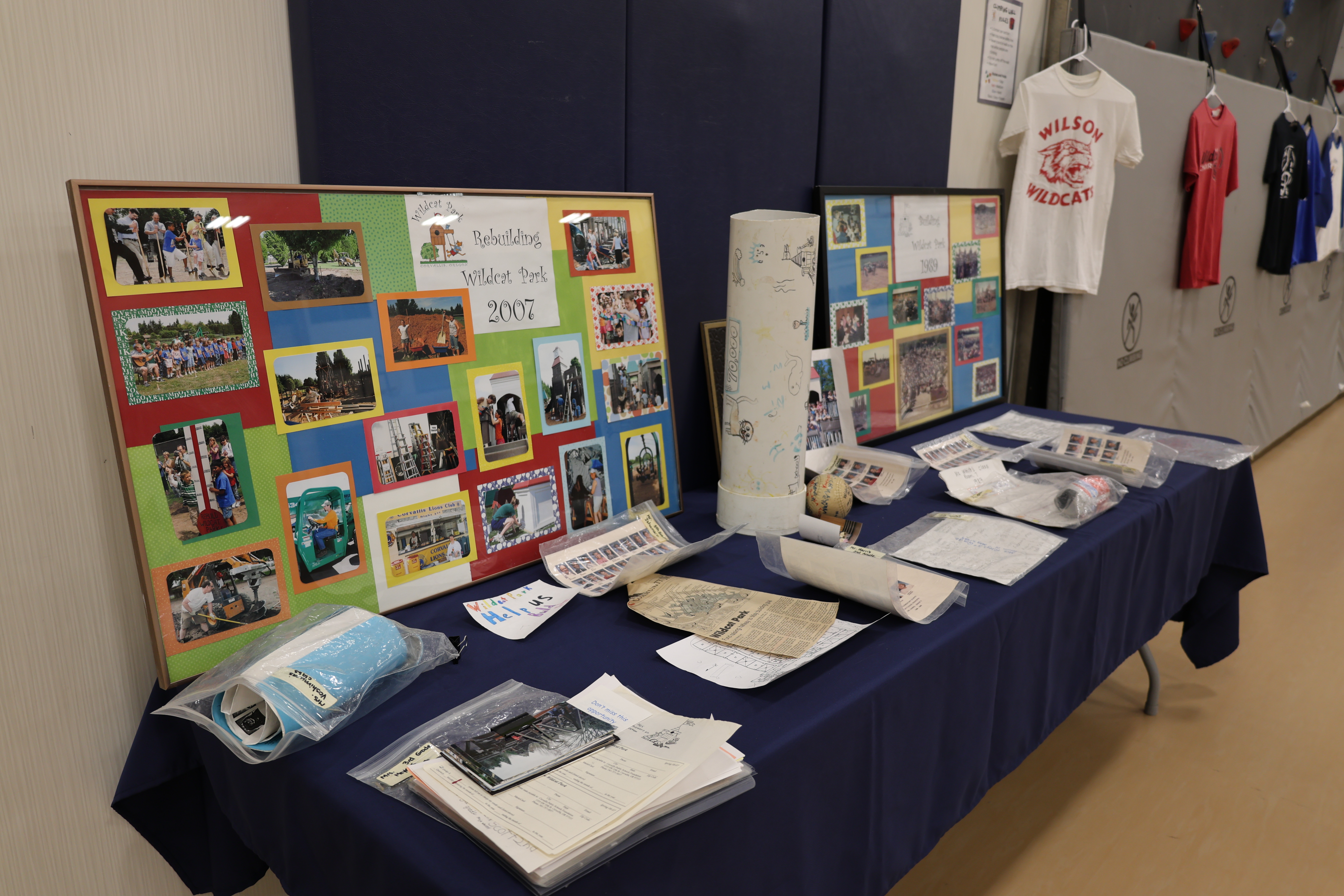 Table with historical items on it