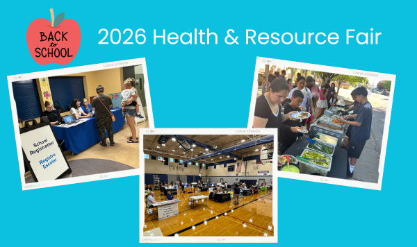 Blue background with images of people at an event and text reading "2026 Health & Resource Fair"