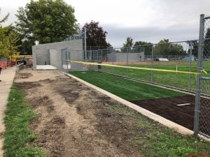 CHS softball artificial turf at bullpen