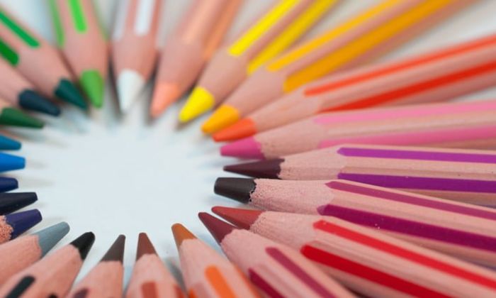 Colored pencils in a circle