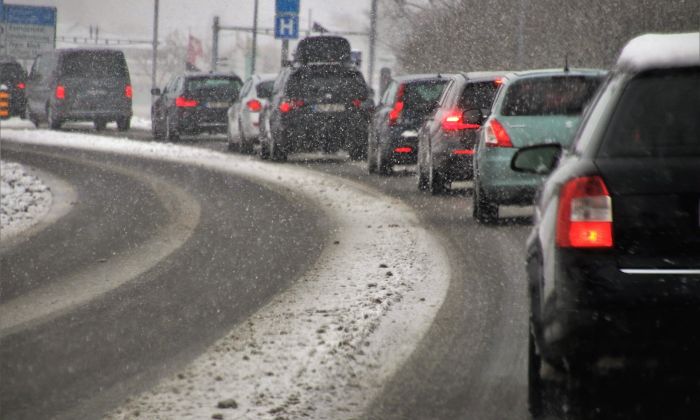 photo of winter driving conditions